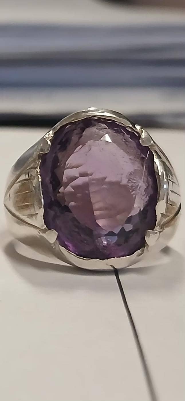 amethyst  chandi ring 1