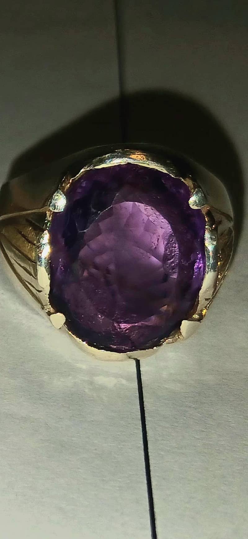 amethyst  chandi ring 2