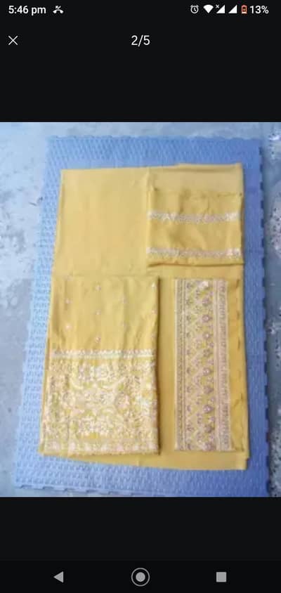 2 (unstitched suits)  beautiful embroidered with patches