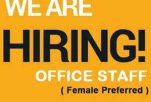office job only female (pick up drop service avilable)