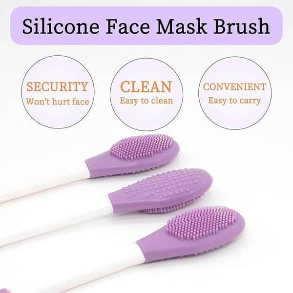 Silicone Face Mask Brush, 3 Pack Mask Applicator Tool and Massage Spatula for Apply Mud, Clay, Charcoal Mixed Mask, Cream, Lotion