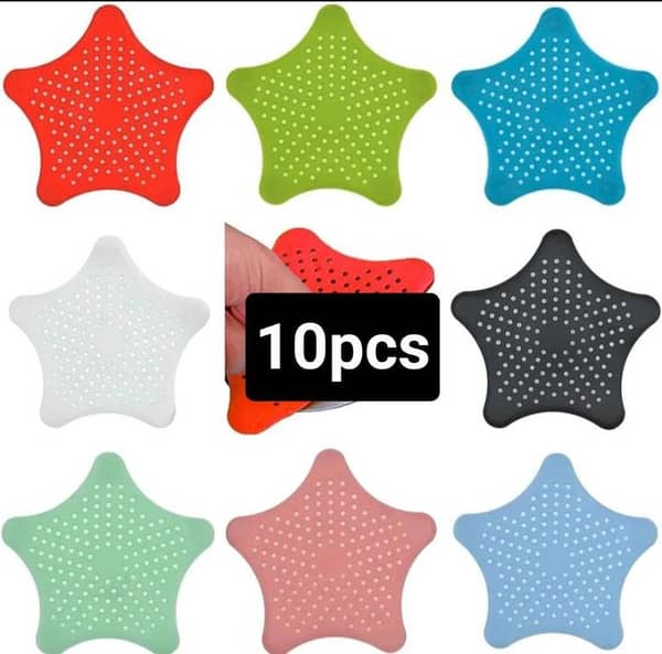 Starfish-Shaped Hair Catcher - 5 pcs Pack | Secure Suction Design Silicone Material | Easy to Clean | Suitable for Bathroom, Bathtub, and Kitchen Drains