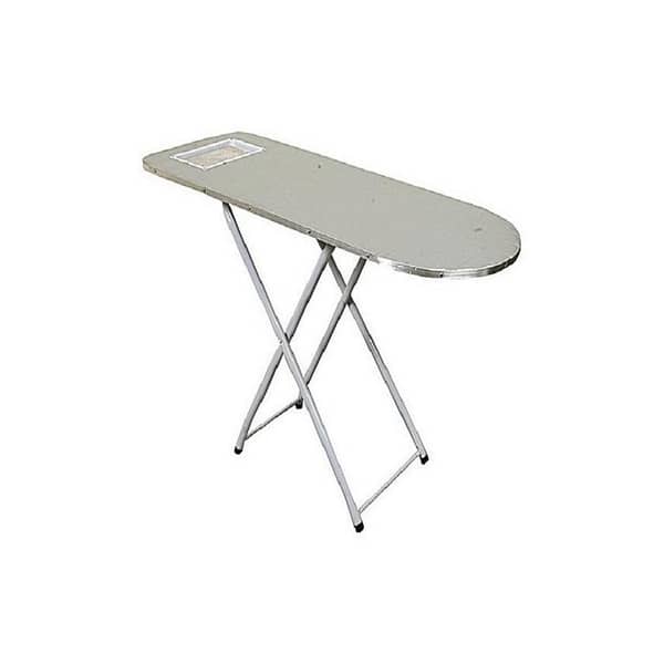 Metal Ironing Board with Wooden Top and Folding Design