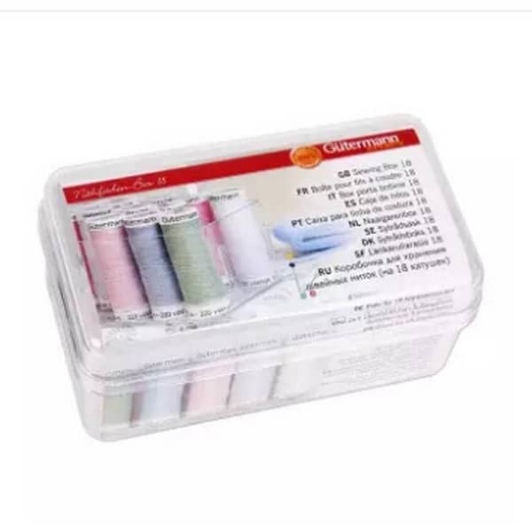 Gutermann18 Spool Acrylic Sewing Thread Box Clear