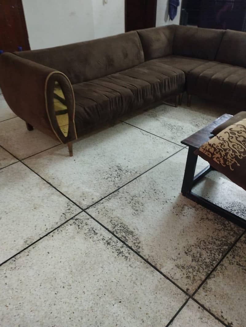 L shape used sofa 1