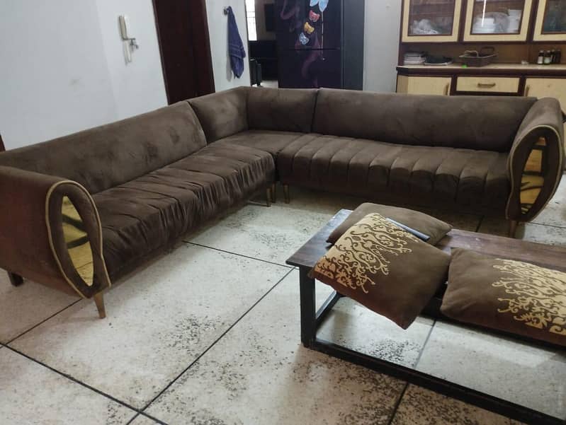 L shape used sofa 2