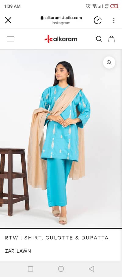 alkaram cotton suit available in small size 10