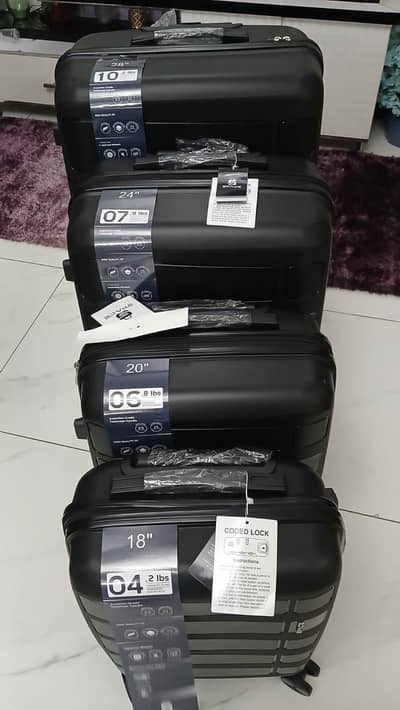 High quality unbreakable flexible  luggage bags set of 4