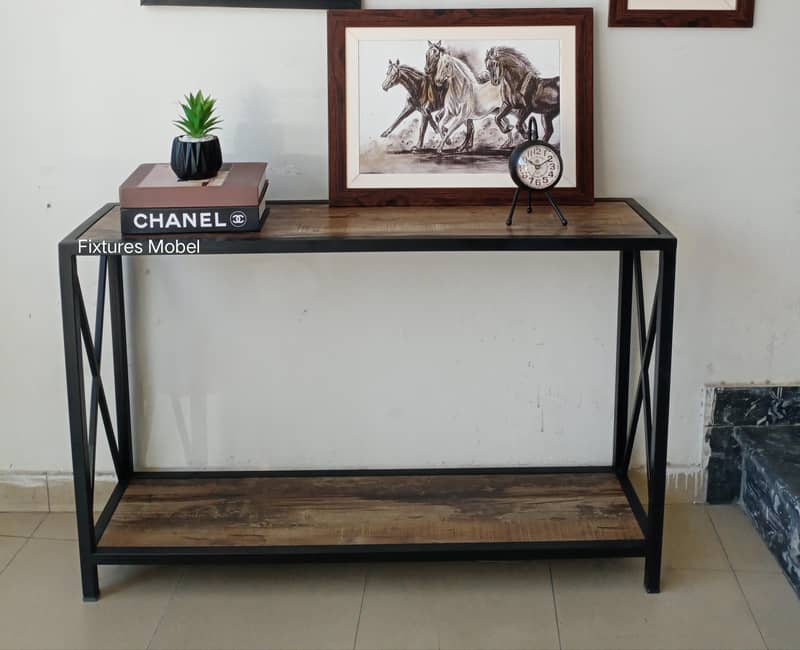 Console Table, Lobby Console Rack with Storage 4