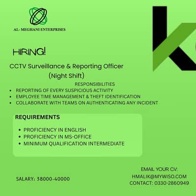 Cctv Surveillance & Reporting Officer (Night Shift)
