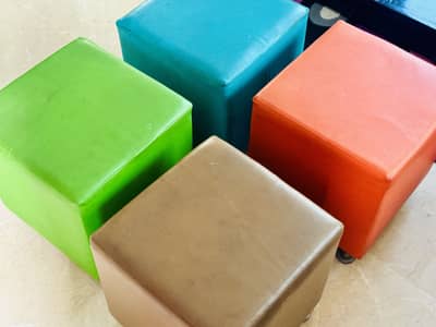 Colourful Stools with Soft Cushions