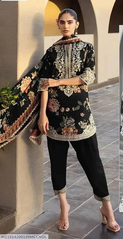 3pice women unstitched lawn suit