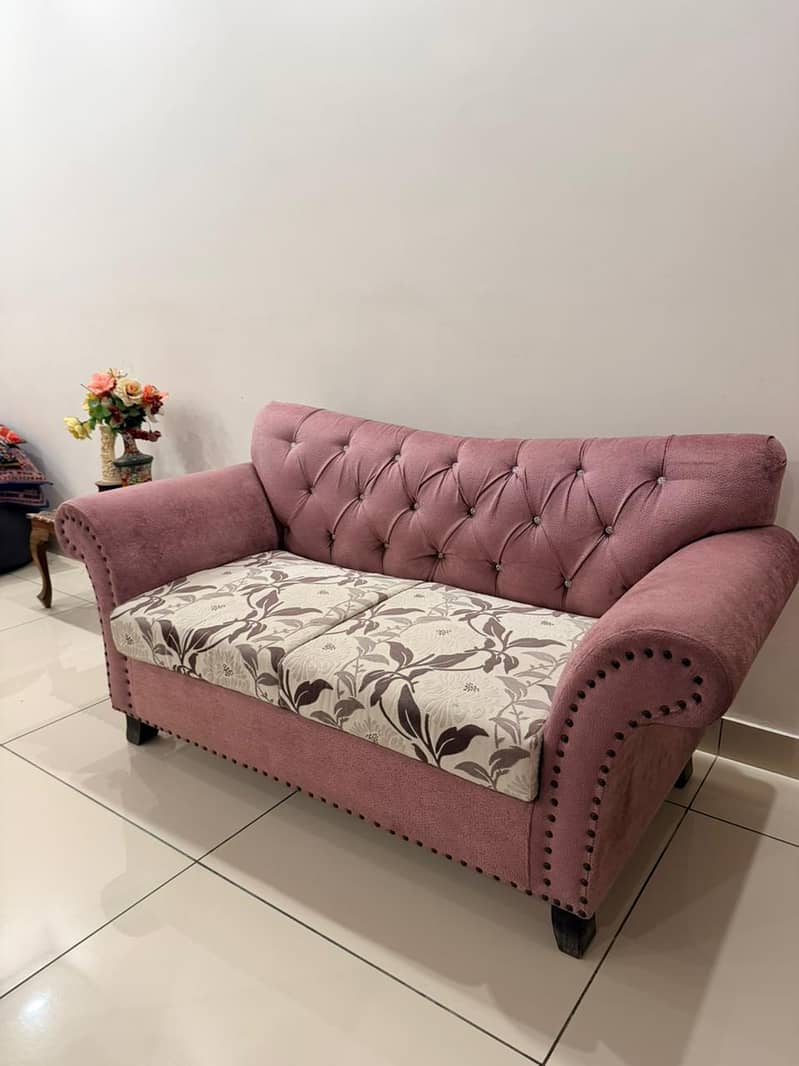 Sofa set in Good Condition | Solid Wood Set - Table With Sofas | set 1