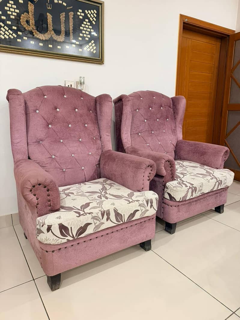 Sofa set in Good Condition | Solid Wood Set - Table With Sofas | set 3