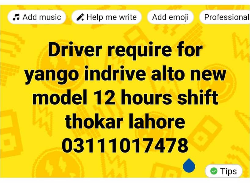 driver require for yango indrive 0
