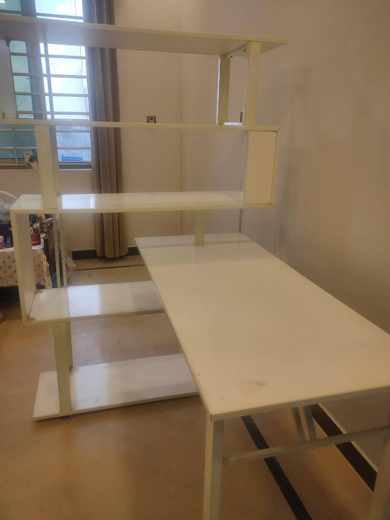 Study table with book shelf and printer space 3
