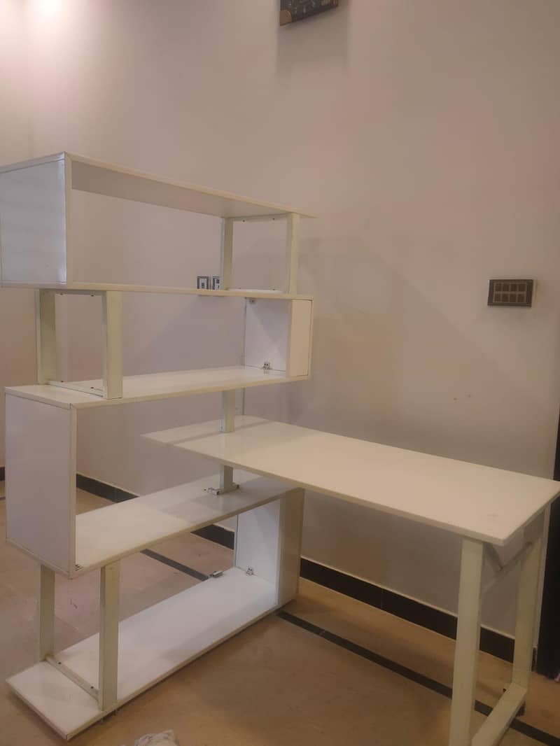 Study table with book shelf and printer space 8