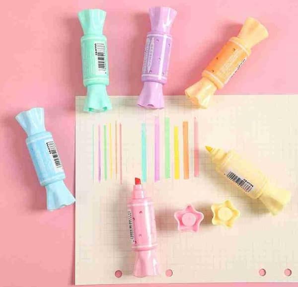 Toffee candy Highlighter double sided 6 pcs pack