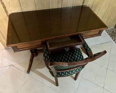SOLID WOOD STUDY N OFFICE TABLE WITH CHAIR