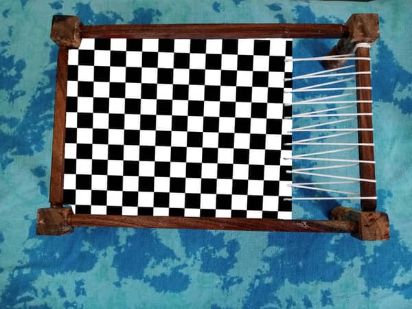 Charpai Wooden Tray, Breakfast Tray, Coffee Table Tray, Wood Serving Tray with Chess Design.