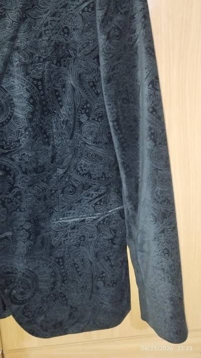 Men's Velvet printed black blazer