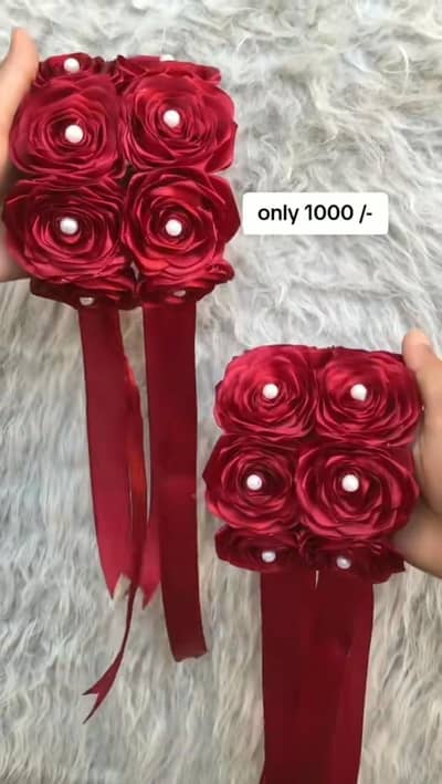 handmade ribbon flower gajra