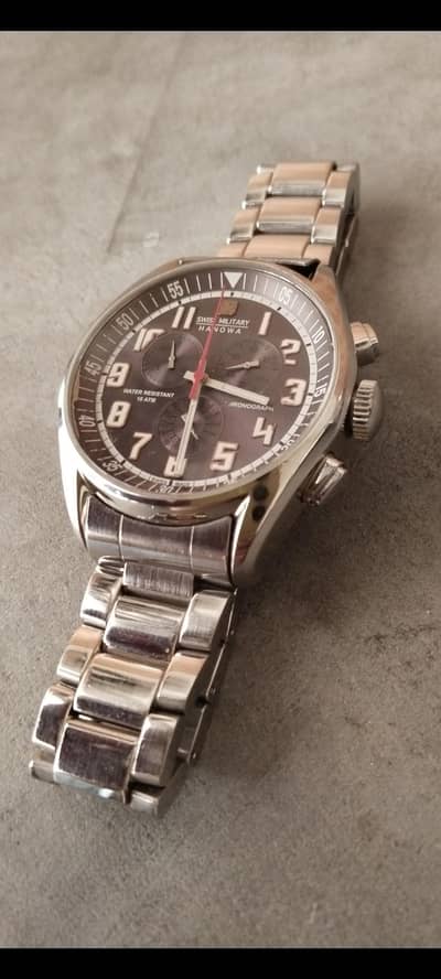 swiss military hanova chronograph watch