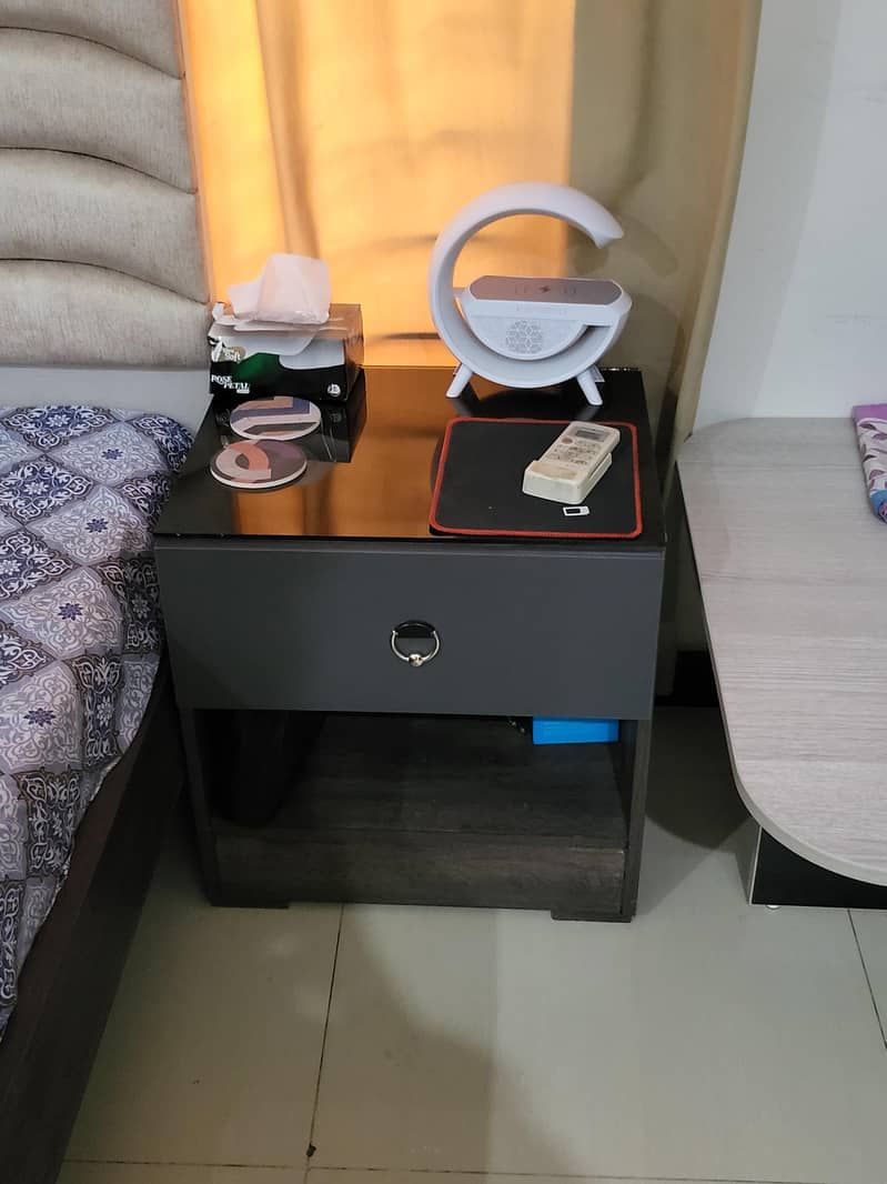 SINGLE BED WITH  SIDE TABLE WITHOUT MATTRESS 1