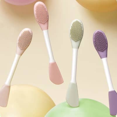 Silicone Face Mask Brush Applicator Dual Ended Skincare Tool for Mud