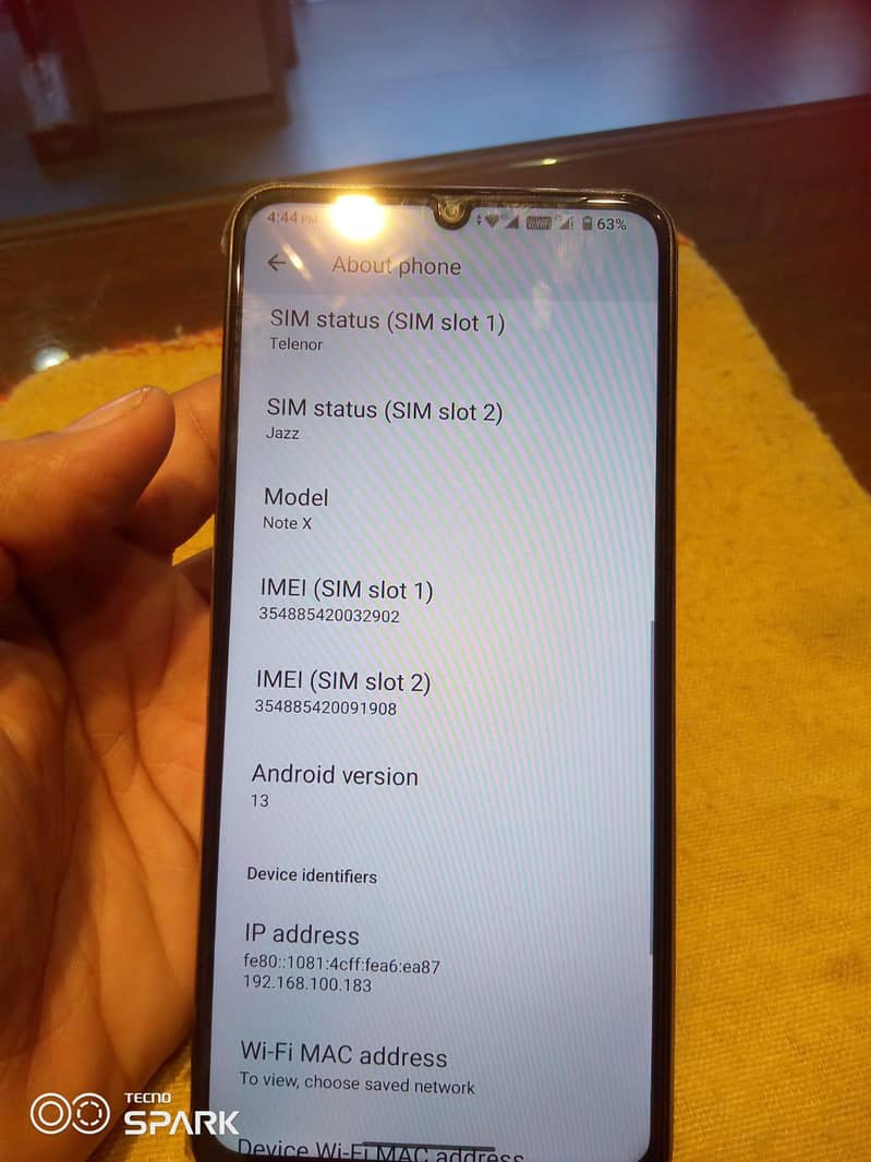 sparkx note x 7