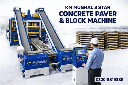 Automatic Concrete Kerbstone Block Machine KM MUGHAL KM-15DT
