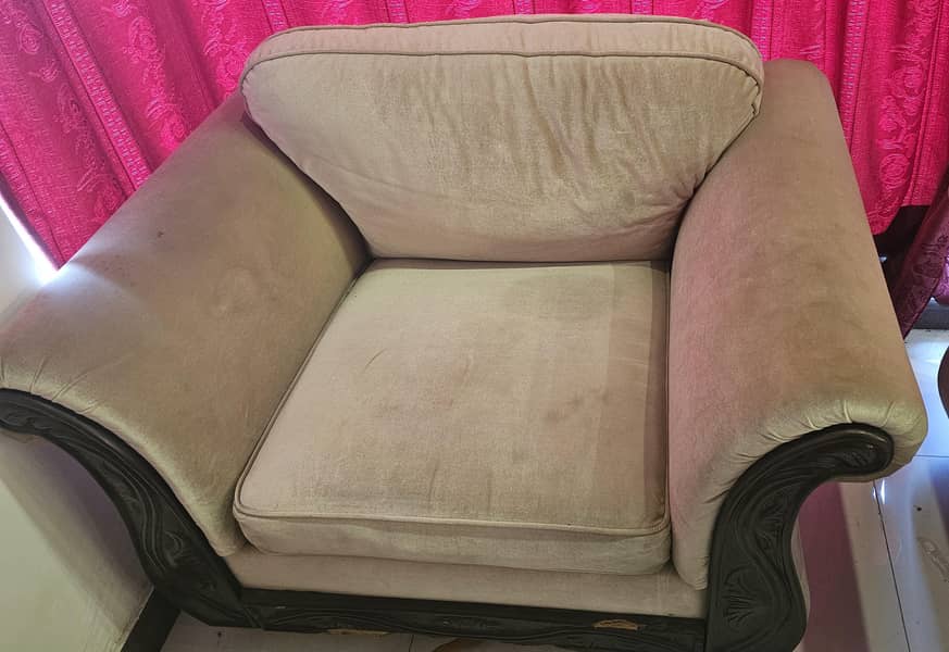2 seater one seater wooden sofa 1