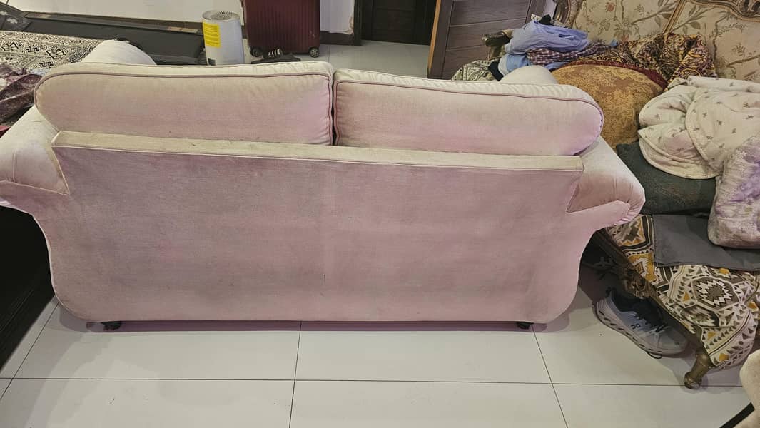 2 seater one seater wooden sofa 2