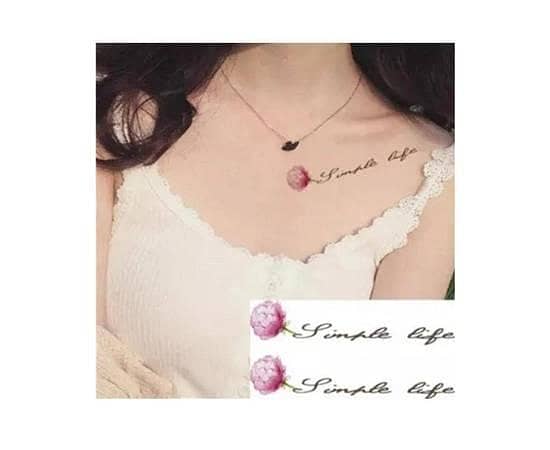Waterproof Temporary Tattoo Sticker featuring Red Blossom Flowers