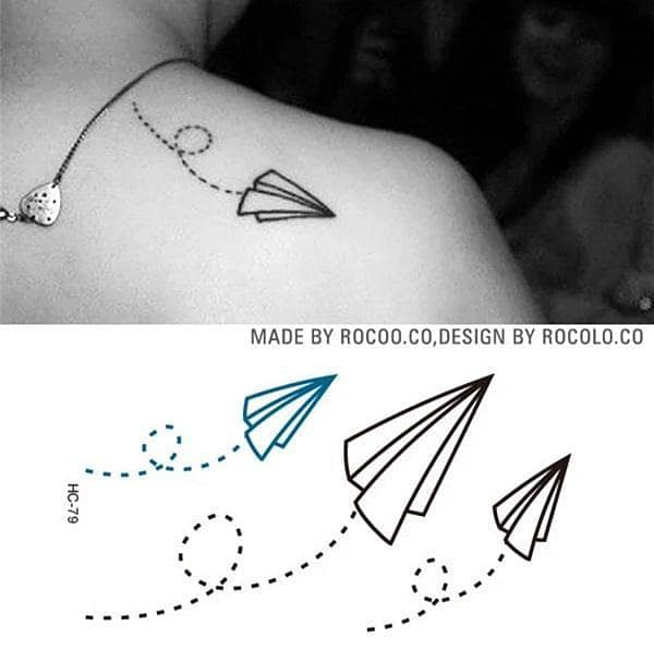 Temporary Tattoo Sticker - Airplane Design