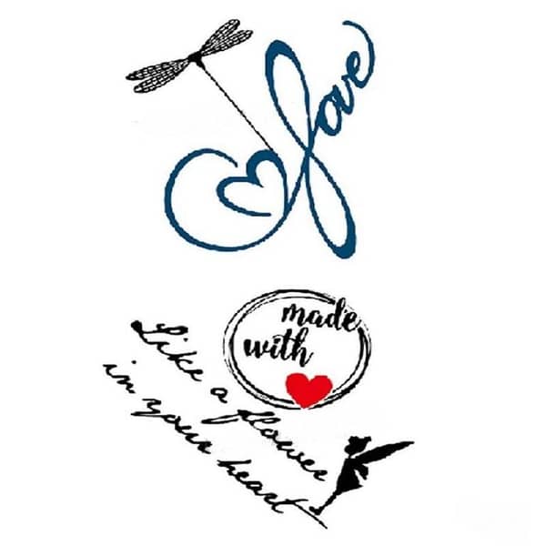 Water-Resistant English Letter Temporary Tattoo for Arm and Body Art - 10.5x6cm
