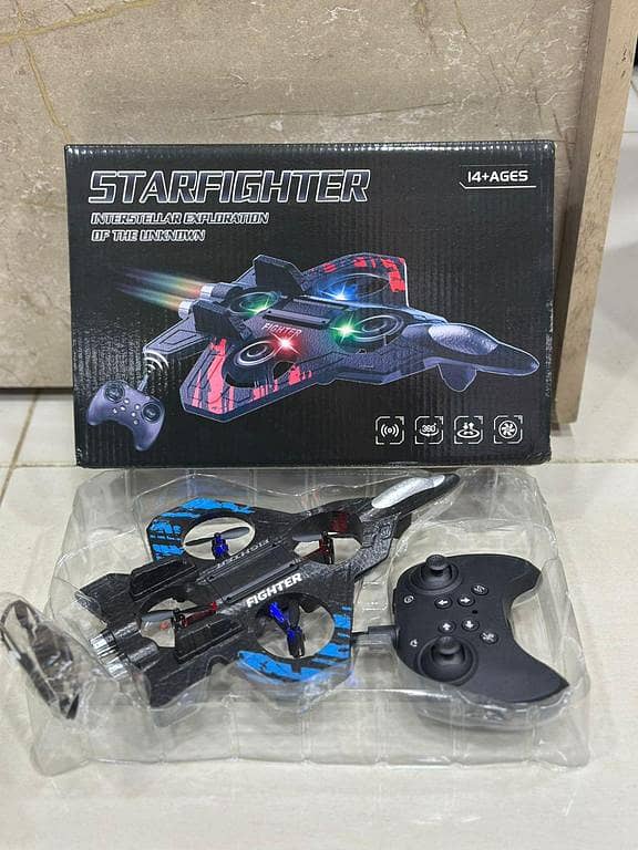 Rechargeable Star Fighter Drone Flying Jet - 2.4GHz with Remote Control