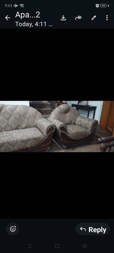 wooden sofa set
