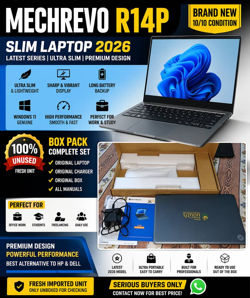 Mechrevo R14P Slim Laptop 2026 Brand New Ultra Slim Window 11 Box Pack ...