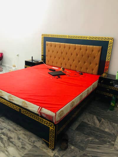 Bed with 2 Side Tables with MoltyFoam Mattress(12 years warranty)