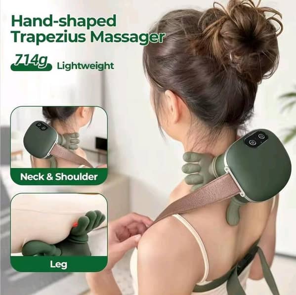 Rechargeable Hand Shaped Finger Message Neck & Shoulder Heating Messager with USB Charging