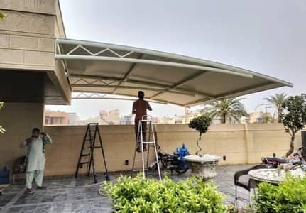 Parking shade for cars / Heat & waterproof shade / Pvc car porch shade