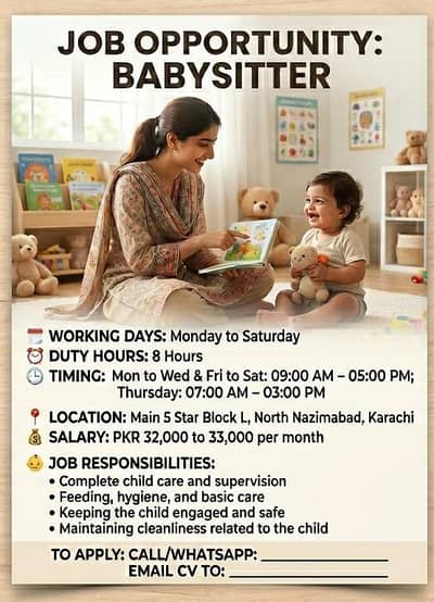 house keeping job, baby sitter, house keeper