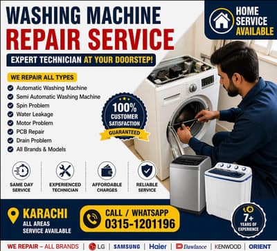 washing machine service and repair expert door step service