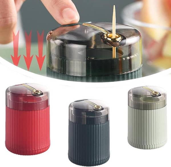 Creative Push-Type Toothpick Storage Box Toothpick Holder Without Toothpick (Multicolor)
