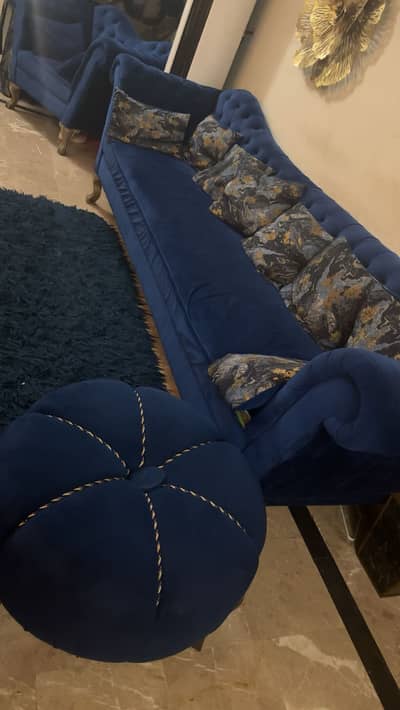 Sofa\ Set \ deep blue. 4+1