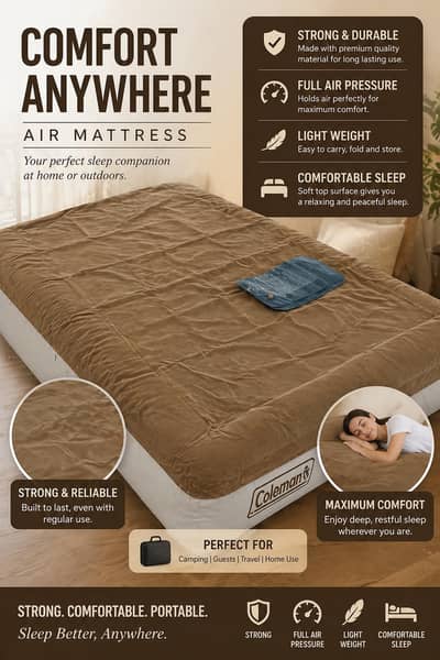Air mattress with 2 pillows