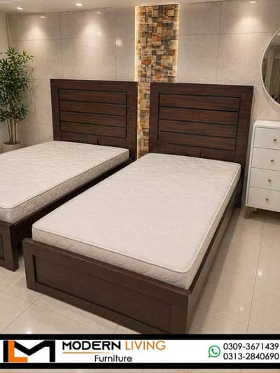 Stylish 2 single beds best quality in your choice colours