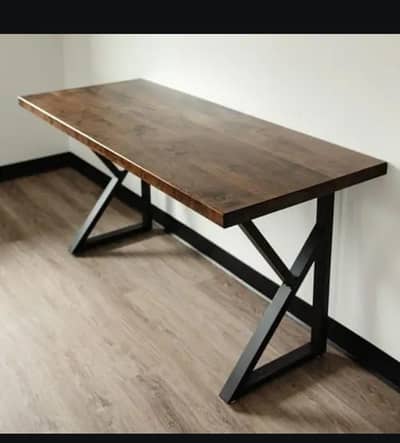 Stylish Wooden Office/Study Table with Metal Frame Available for sale