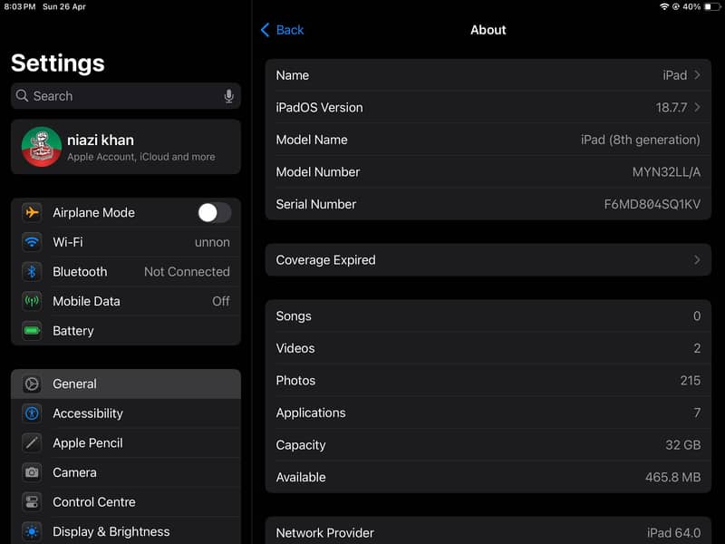 ipad 8 generation 10/10 8